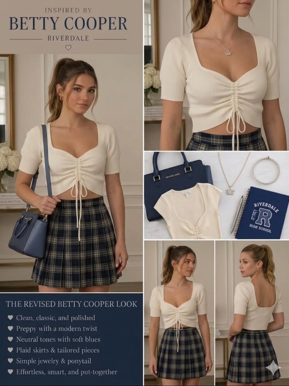 Jun & Ivy Cream Ruched Sweetheart Top | Size S | Riverdale Betty Cooper Core